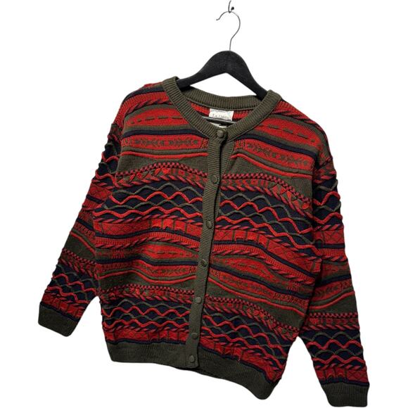 Vintage Women's La Dame 3D Patterned Cardigan Sweater M - Picture 3 of 7